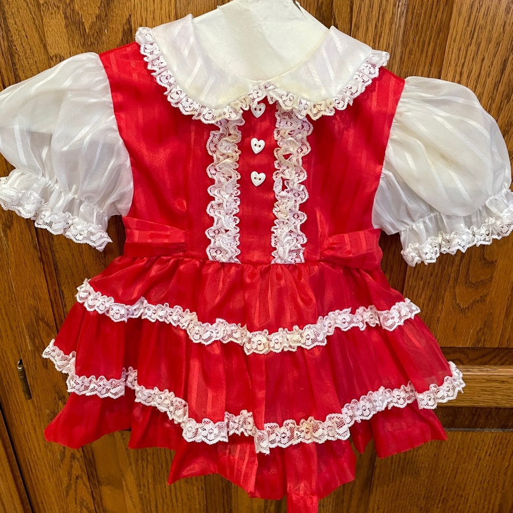 Red and white dress